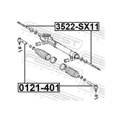 FEBEST Axialgelenk, Spurstange 3522sx11 Vorderachse für GEELY