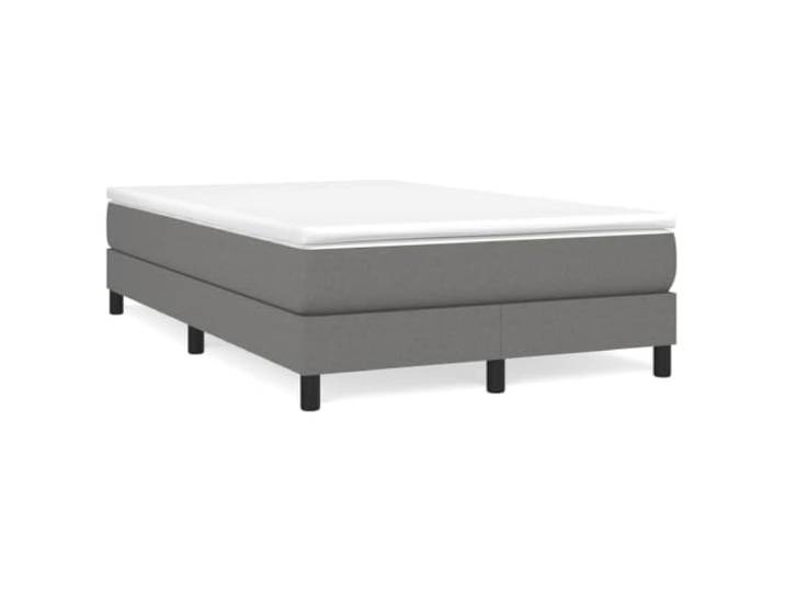 PUGYNBK Boxspringbett, 120 x 200 cm mit Federkernmatratze, dunkelgrauer Träger mit mittlerer Härte, Sperrholzlatten, atmungsaktiver Schutz, inklusive Montageanleitung