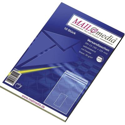 mayer-network 30002473 Versandtaschen Recycling - C5, mit Fenster, selbstklebend, 90 g/qm, braun, 10 Stück