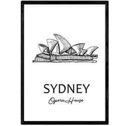 POSTER Städte Denkmäler Sydney Opera House A4 Rahmenlos