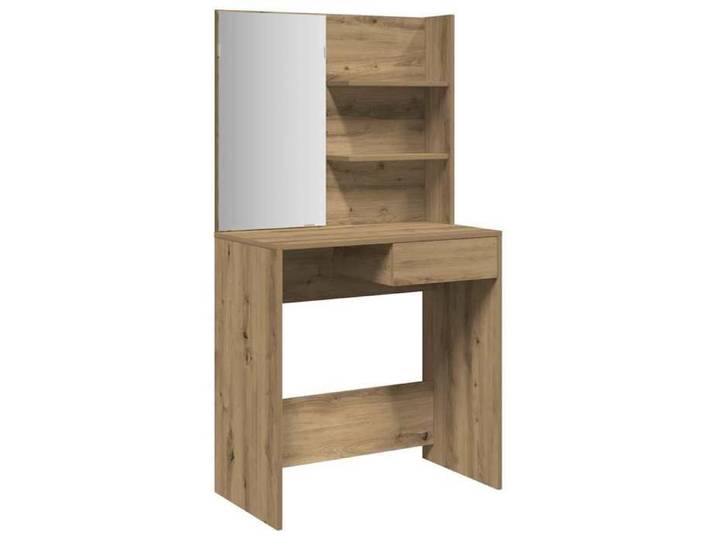 Coiffeuse avec miroir - - Chêne artisanal - 74 5x40x141 cm - Bois d'ingénierie - Miroir intégré