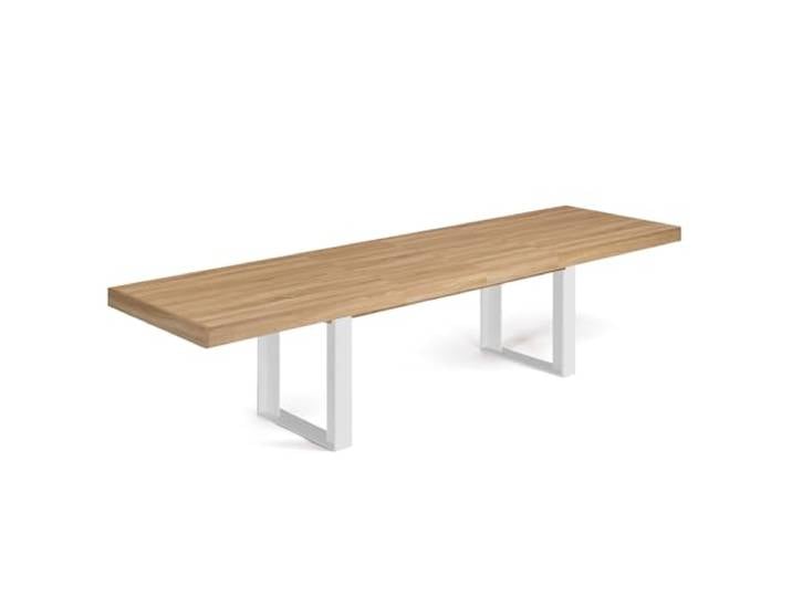 IDMarket - Ausziehbarer rechteckiger Esstisch Phoenix 6-12 Personen Holz und Weiß 200-300 cm