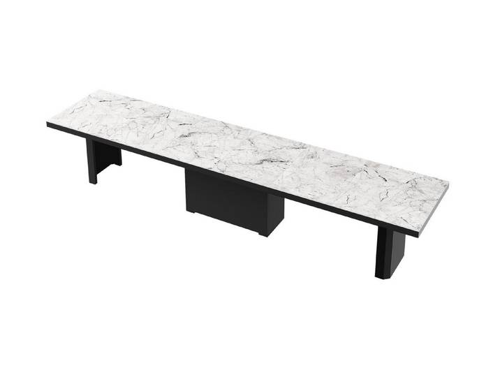 designimpex Esstisch Design Tisch HE-444 Marmor - Schwarz Hochglanz XXL ausziehbar