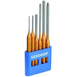 Gedore, Meissel, Splinttreiber-Satz inkl. PVC-Halter, 6-teilig, lange Form, Stahl/Lackierung, Silber/Kupfer