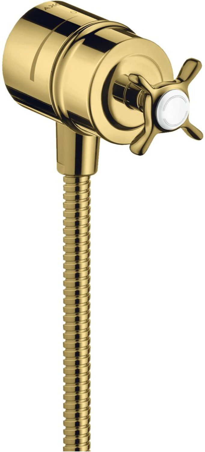 Hansgrohe Absperrventil Axor Montreux Stop m Rückflussverh., Kreuz, pol. gold optic (16882990)