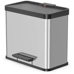 Mülltrennsystem Hailo Öko trio Plus L 3 x 9 L Edelstahl Deckel schließt leise, breites Fußpedal, drei Inneneimer