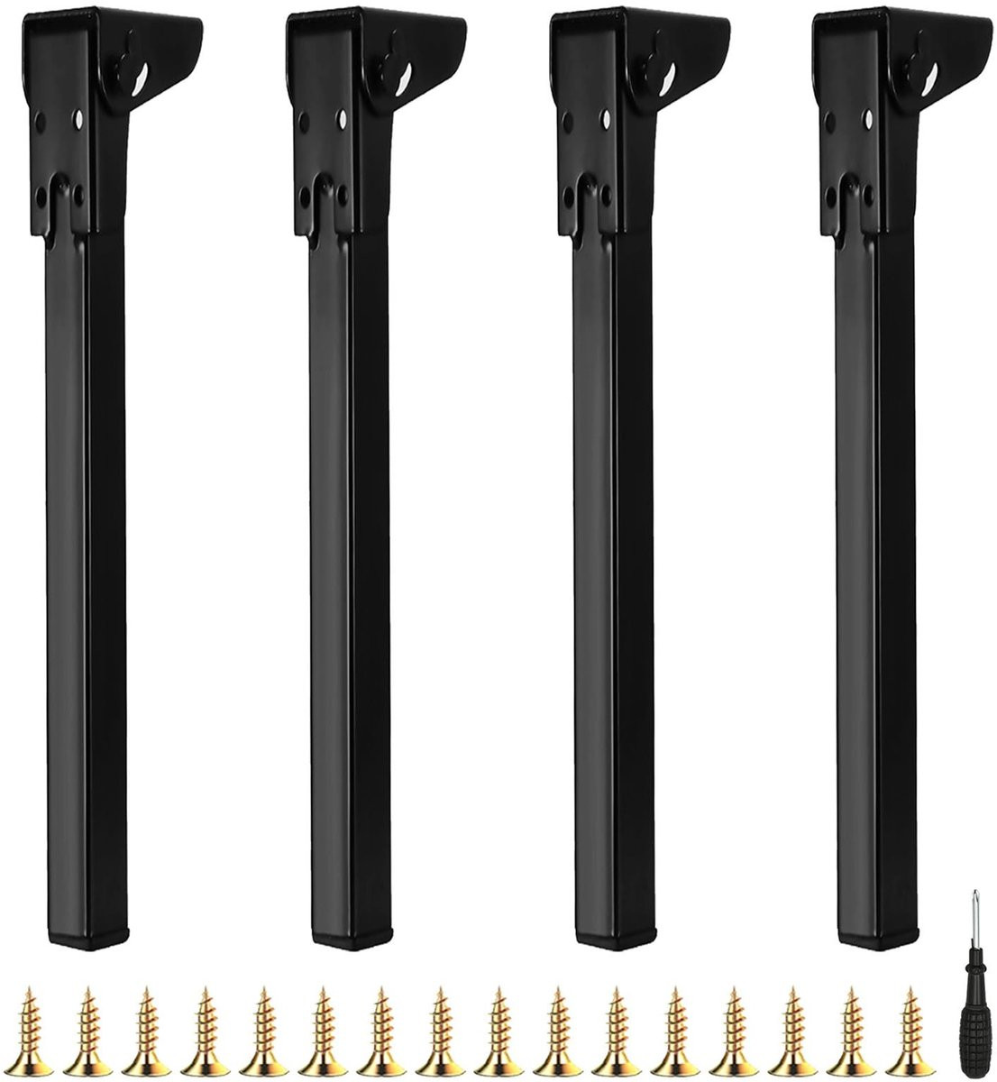 Omgoods - 4 stuks vouwbare tafelpoten, 60 cm, zwart