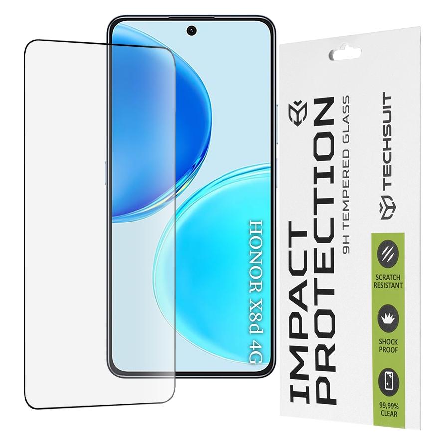 Techsuit - 111D Vollabdeckung / Vollklebeglas - Honor X8d - Schwarz (Honor X8) (71713145)