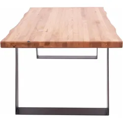 Bhp, Couchtisch + Beistelltisch, Couchtisch Platte Baumkante Metallfüsse (110 x 60 x 44 cm)
