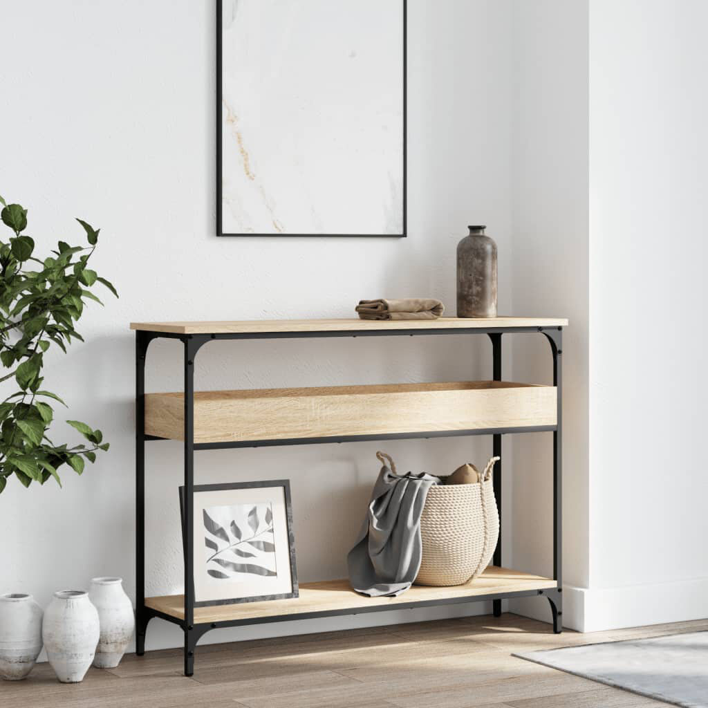 17 Stories Norrin Console Table Sonoma Oak 75 H x 100 W x 29 D cm