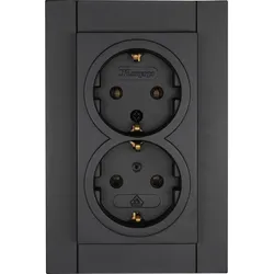 Kopp 929515083 ATHENIS - Schutzkontakt-Steckdose, 2-fach, Farbe: anthrazit