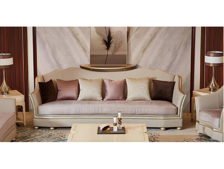 Xlmoebel 4-Sitzer Elegantes Ledersofa in luxuriösem Design für gemütliche Stunden, Sofa, Hergestellt in Europa
