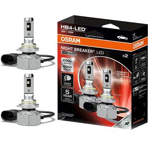 OSRAM Auto-Lampe Night Breaker SMART, 6000 Kelvin, HB4, 12 V / 10 Watt, Nebelscheinwerfer, LED-Retrofit, 2 Stück