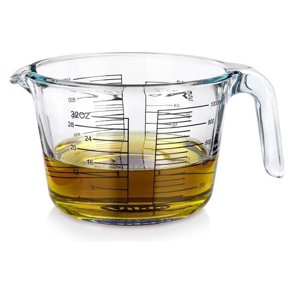 Excellent Houseware 1-Liter-Glas-Kuchenform aus Borosilikatglas mit Griff und Ausguss von VILDE (1000 ml) (64599649)