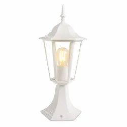 LED Stehleuchte Außenleuchte Laterne Gartenlampe IP44 Weiß Aluminium E27 H 40,3 cm