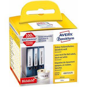 Zweckform Dymo-Etiketten für Dymo 99018, weiß, 38 x 190mm, 110 Rückenschilder, 1 Rolle