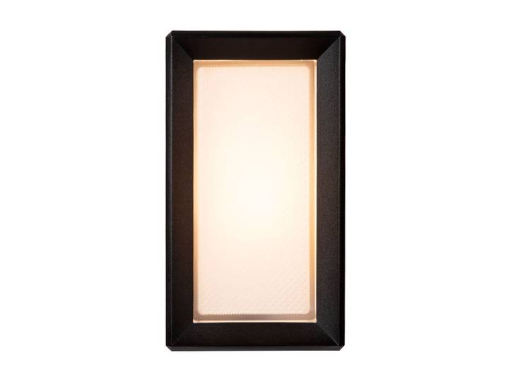 Applique murale extérieure, noir, rectangle, métal, 12x21cm