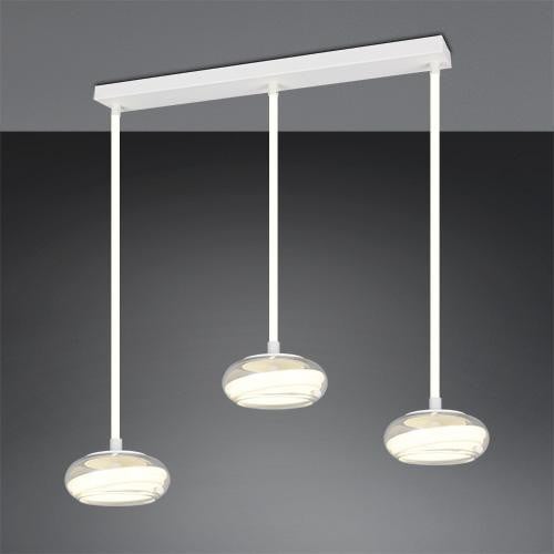 Trio Tarsia 3-lichts design hanglamp wit