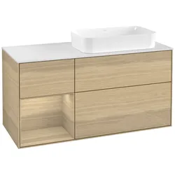 Villeroy und Boch Finion Waschtischunterschrank G681PCPC 120x60,3x50,1cm, Regal links Oak Veneer, Oak Veneer