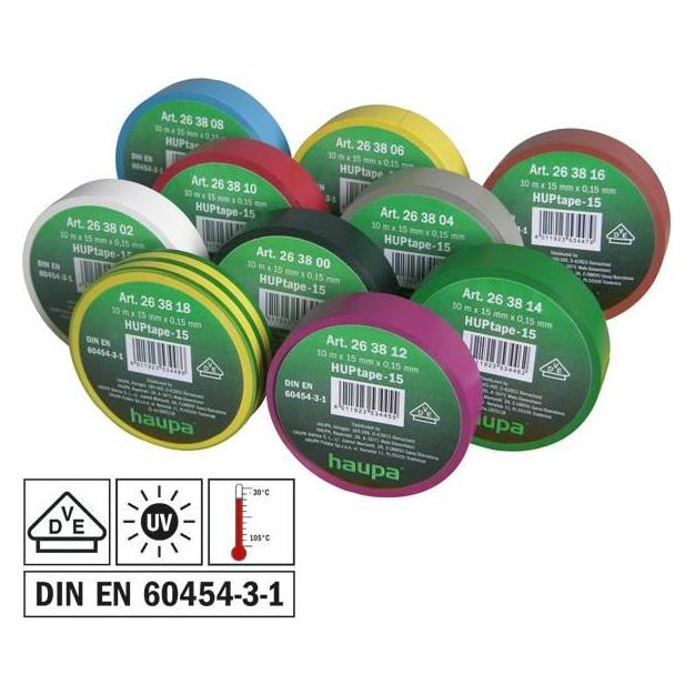 Haupa VDE-Isolierband 15mmx10m, Rainbow 263820 (15 mm) (263820)