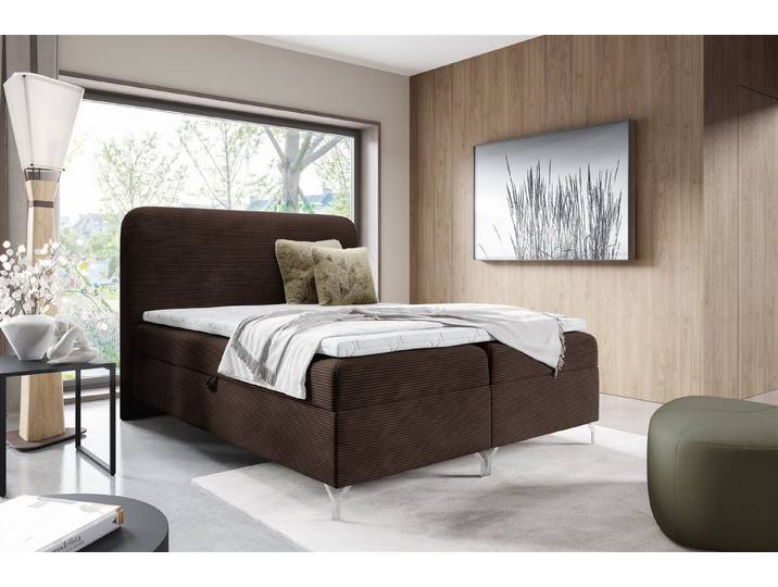 Fun Möbel Boxbett Bett Schlafzimmerbett FUN DANEL PREMIUM Überlänge in Stoff Poso (auch in Länge 200cm erhältlich, Die Serie FUN DANEL bietet viele schicke Betten), inkl. Bettkästen und Topper