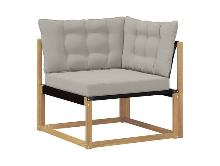 vidaXL Sofaelement Outdoor Ecksofa Massivholz Weiß