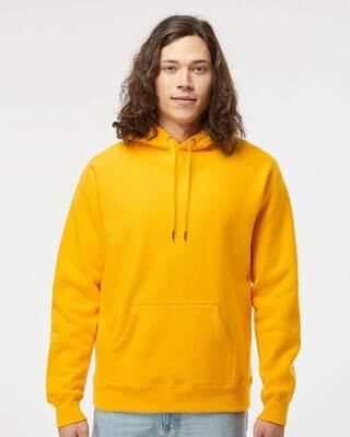 Independent Trading Co. IND5000P Legend Premium Heavyweight Cross-Grain Hooded Sweatshirt in Gold size Small   Cotton/Polyester Blend