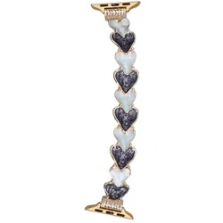 Neue Armbanduhr GlacierX Gleam Heartplay Stretch Bracelet Sea Wave für Apple Watch 38/40/41mm Gold-Blau