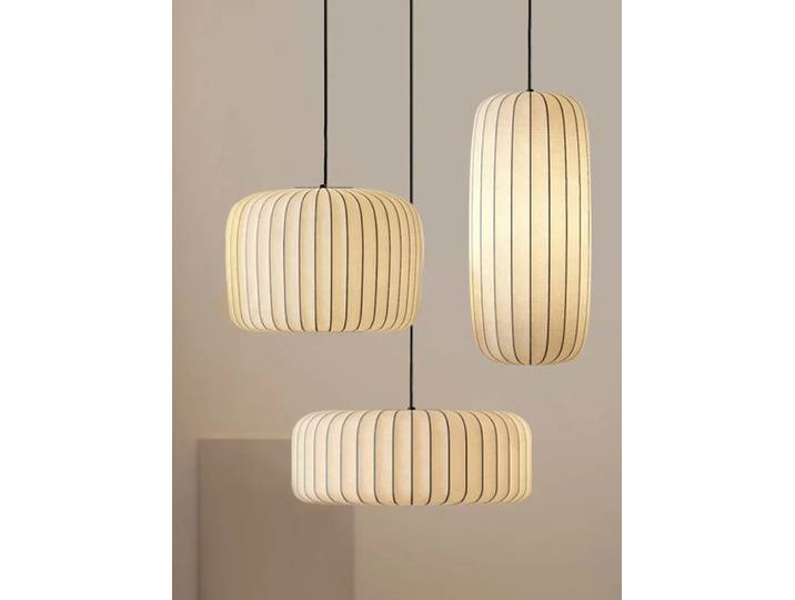 Nordique minimaliste Wabi Sabi lustre E27 soie suspension LED lampe suspendue pour salon salle à manger chambre éclairage à la maison