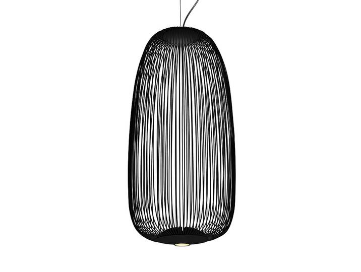 FOSCARINI lampe à suspension SPOKES 1 LED (Dimmer / Noir - Acier et aluminium vernis)