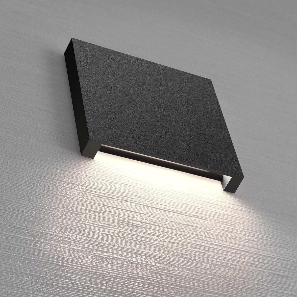 Hoekige LED Trapverlichting 2,5W Zwart Aluminium Inbouw Wandspot Warm Wit