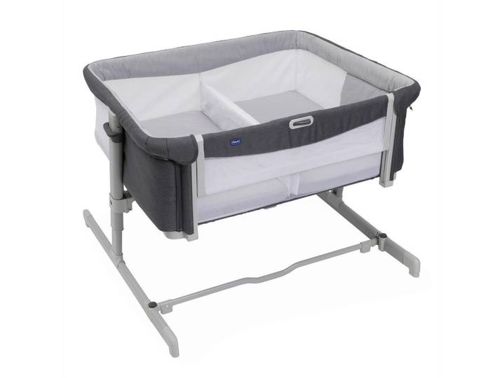 Chicco Beistellbett, Grau, Metall, Textil, 98x98x62 cm, Netzfenster, höhenverstellbar, Baby- und Kindermöbel, Babyzimmer, Babybett, Beistellbetten