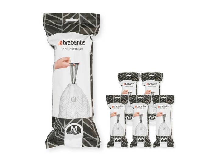 Brabantia Sac poubelle Brabantia PerfectFit 120 sacs Modèle M, 60 L