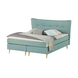 Boxspringbett   ¦ blau ¦ Maße (cm): B: 197 H: 122