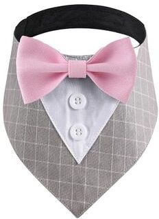 Inspired Finds Sucado Adjustable Wedding Tuxedo Dog Bandana Scarf gray xl