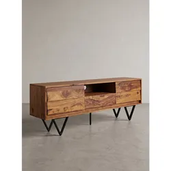 Lowboard Dunkles Massivholz 160x35x56 cm - AREZZO   Kadima Design