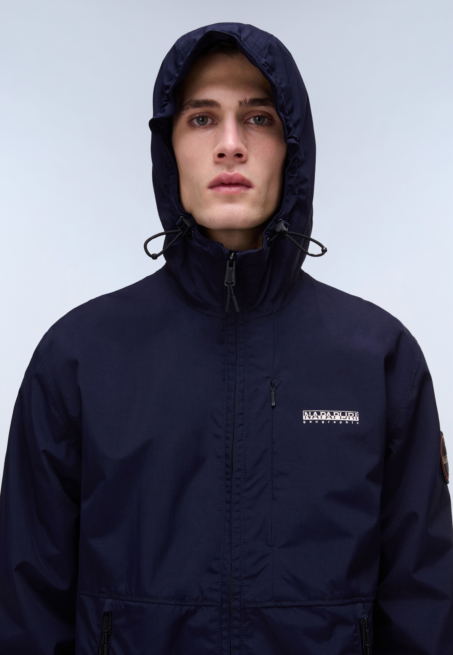 Funktionsjacke NAPAPIJRI "A-TUNDRA 1 BLU MARINE", Herren, Gr. 3XL, blau (blu marine), Obermaterial: 100% Polyamid, normal, Jacken Funktionsjacke, mit verstellbarer Kapuze, atmungsaktiv, wasserabweisend, windabweisend blu marine 3XL
