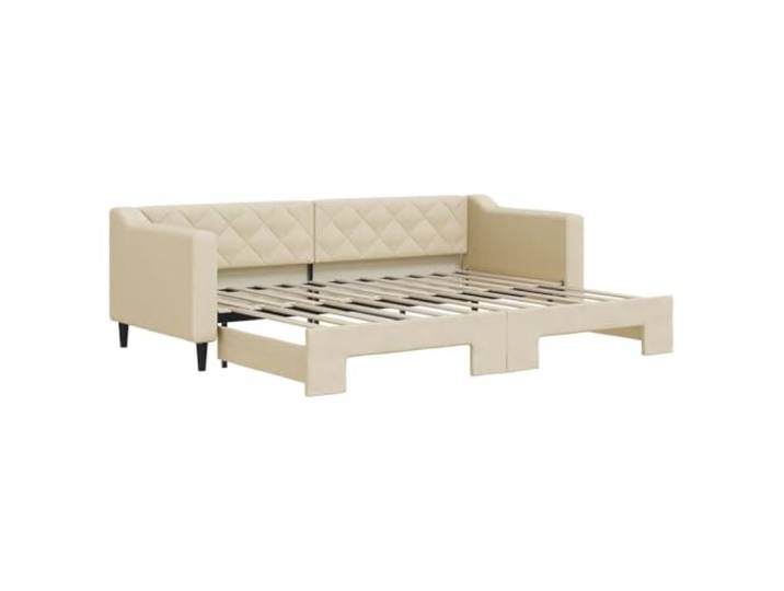 vidaXL Tagesbett Ausziehbar Creme 80x200 cm Stoff