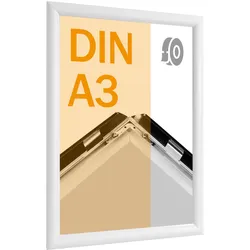 Klapprahmen A3, selbstklebend Gehrung | weiß, Aluminium
