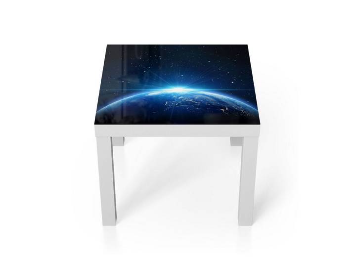 DEQORI Couchtisch 'Sonnenaufgang im All', Glas Beistelltisch Glastisch modern