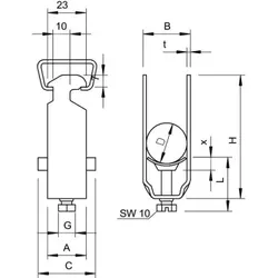 OBO 1160400 Bügelschelle 34-40mm Stahl tauchfeuerverzinkt 2056 40 FT  - 100 Stück