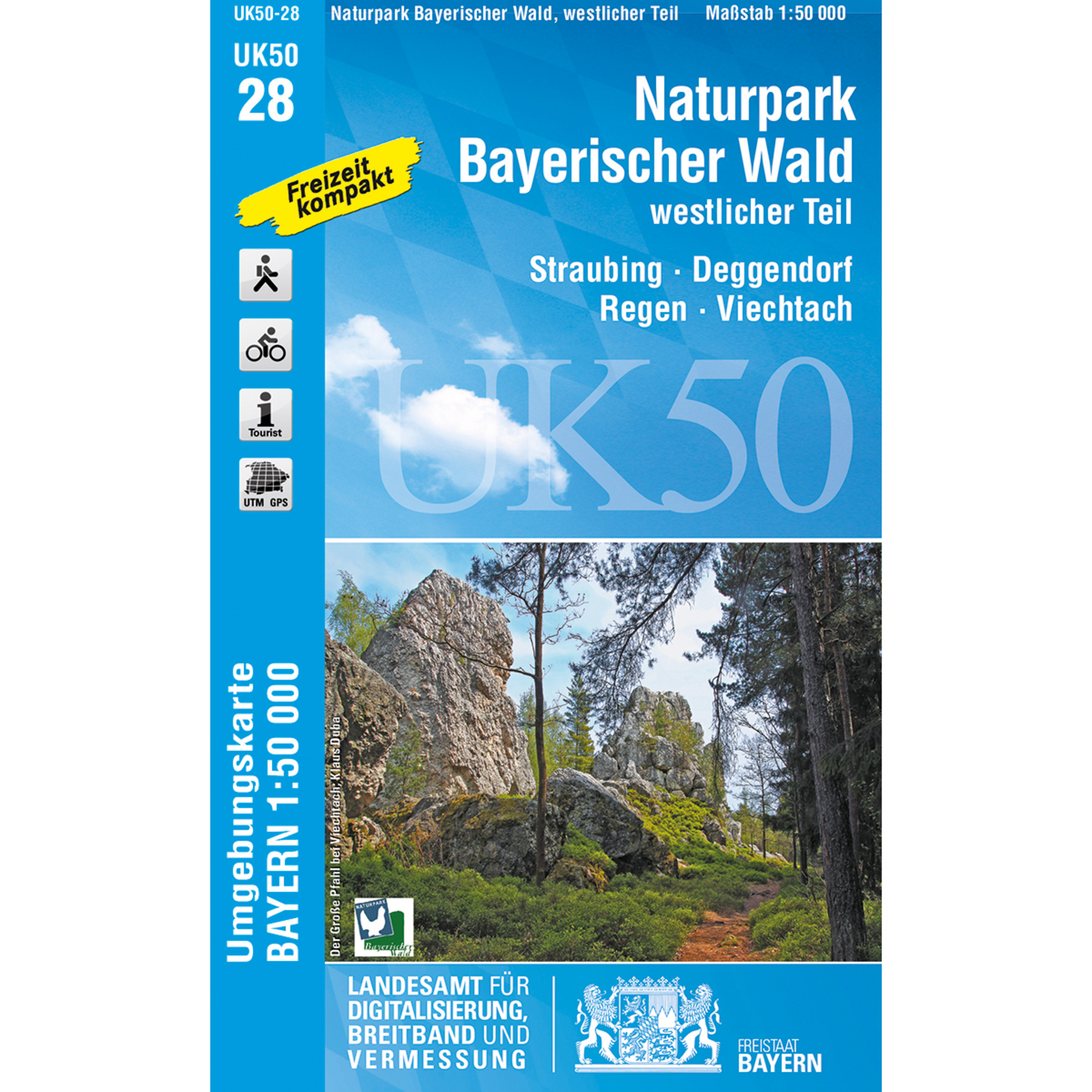 Landesamt Digitalisierung, Breitband, Vermessung UK 50-28 Naturpark Bayerischer Wald, westl. Teil Topografische Karten
