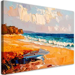 LEINWANDBILD Strand Meer Landschaft wie gemalt 90x60cm