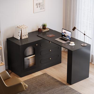 BLUEBELL Modern 360° Rotatable Computer Desk with 3 Drawers, L Shaped Corner Executive Desk