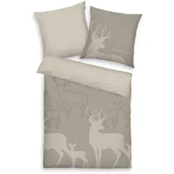 Bettwäsche TOM TAILOR Flanell (BL 155x220 cm) - grau - BL 155x220 cm