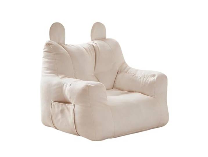 Xumh2024-3 Sitzsack Lazy Sofa Sitzsack Stuhl Kleines Lesen Rückenlehne Schlafzimmer(Weiß)