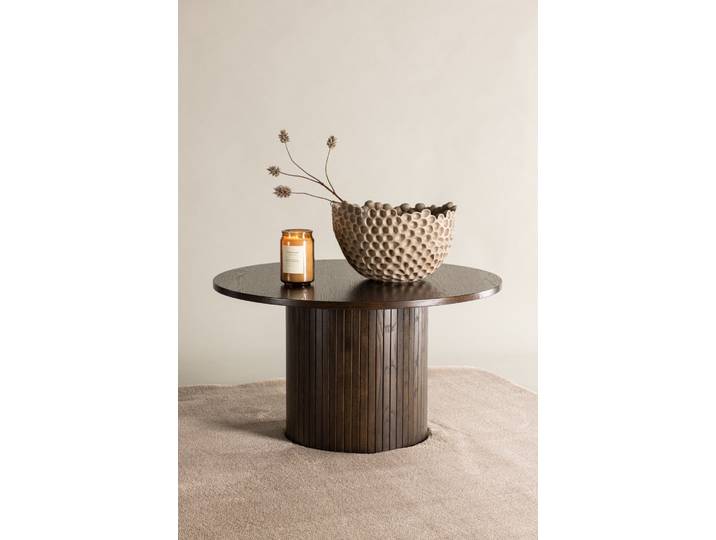 Couchtisch VENTURE HOME Bianca, runder Couchtisch in warmem Mokka, Ø 80 cm , braun (mocca, mocca, mocca), B:80cm H:45cm T:80cm, Tische, Couchtisch, Sofatisch, MDF, gebeizt, rund, wohnlich, behaglich