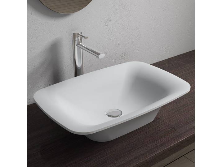 Vasque à poser rectangulaire et évasée en solid surface SDV36