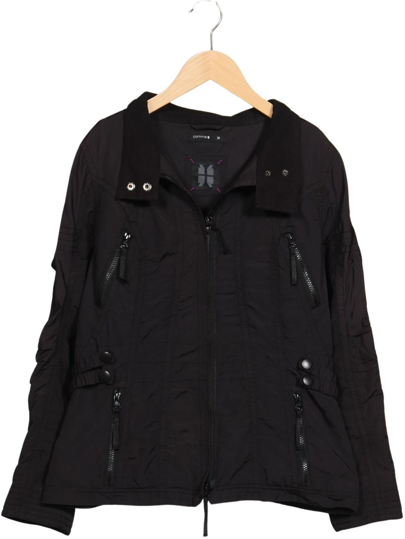 Comma Damen Jacke, Schwarz, Gr. EU 38, Synthetik - Second Hand
