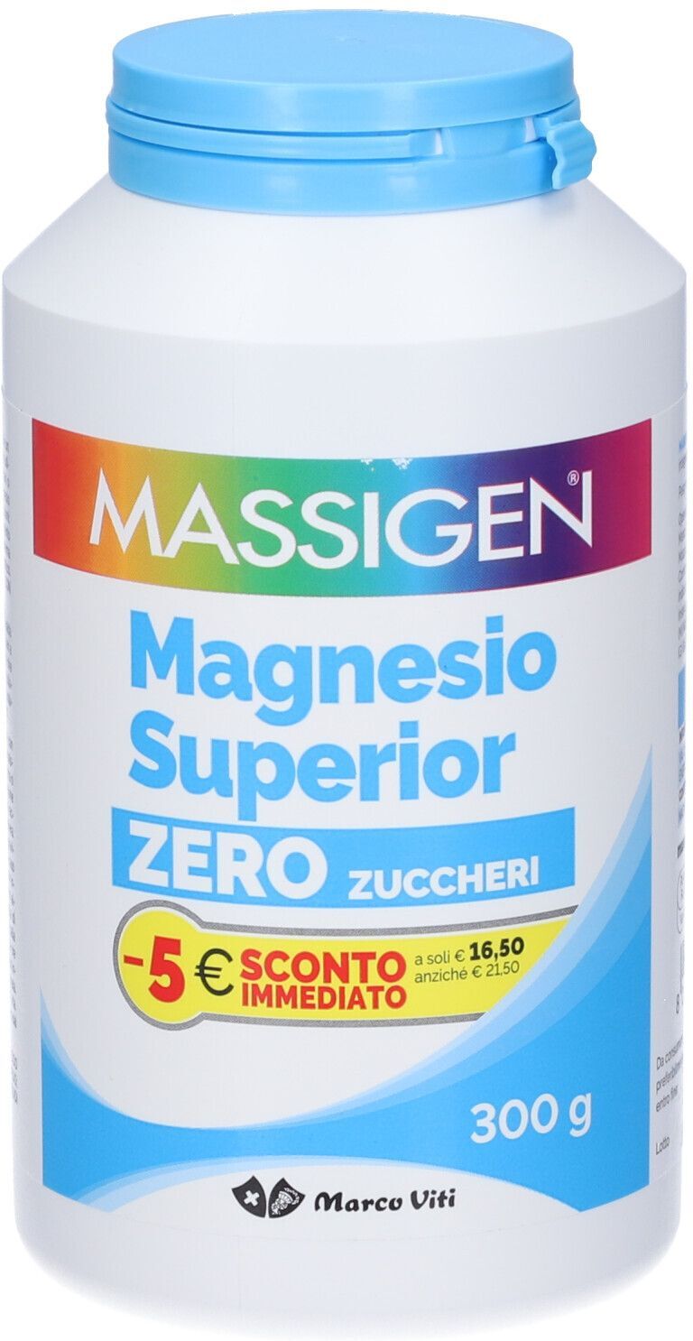 MARCO VITI FARMACEUTICI SpA Massigen, Magnesio Superior Zero Zuccheri, 300 g